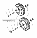 Front Wheels Diagram and Parts List for 216517B 84322 Snapper Lawn Mower