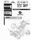 Decals Group Diagram and Parts List for XL1738EX 1695359 Snapper Snow Blower