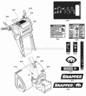 Engine  Frame Group Diagram and Parts List for XL1738E 1695358 Snapper Snow Blower