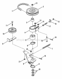 Belt Brake Idler Arm Diagram and Parts List for Y30081B  Snapper Lawn Mower