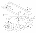 Frame  Wheels Front Diagram and Parts List for Y30081B  Snapper Lawn Mower