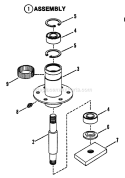 Spindle Assembly (48 Center) Diagram and Parts List for YT16483  Snapper Lawn Tractor
