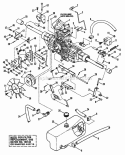 Hydrostatic Transaxle Assembly Diagram and Parts List for HT18480 82829 Snapper Lawn Tractor