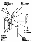 Front Lift Bracket Diagram and Parts List for HT18480 82829 Snapper Lawn Tractor