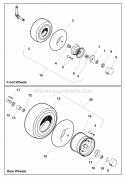 Wheels  Tires Group Diagram and Parts List for YT1840 2690073 Snapper Lawn Tractor