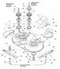 40 Mower Deck - Housing Arbors  Blade (Serial  1999  Below) Diagram and Parts List for YT1840 2690073 Snapper Lawn Tractor