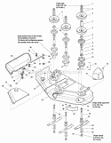 50 Mower Deck - Housing Arbors  Blades Group Diagram and Parts List for YT2050 2690109 Snapper Lawn Tractor