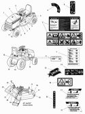 Decals Group Diagram and Parts List for YT1844 2690108 Snapper Lawn Tractor