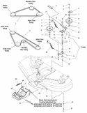 44  50 Mower Deck - Belt Idler Arm  Hitch Group Diagram and Parts List for LT2044 2690442 Snapper Lawn Tractor