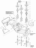 50 Mower Deck - Housing Arbors  Blades Diagram and Parts List for YT23500 2690411 Snapper Lawn Tractor