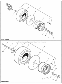 Wheels  Tires Group Diagram and Parts List for YT23 1695417 Snapper Lawn Tractor