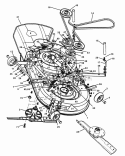 38 Mower Deck Assembly Diagram and Parts List for YZ145382BVE  Snapper Lawn Tractor