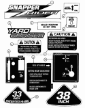 Decals (Part 1) Diagram and Parts List for YZ13331BE  Snapper Lawn Tractor