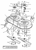 38 Mower Deck Assembly (Part 1) Diagram and Parts List for YZ16385BVE 84945 Snapper Lawn Tractor