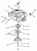 12 HP Engine Assembly Diagram and Parts List for Z1202B 80183 Snapper Lawn Tractor