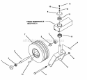 Caster Wheel Assembly Diagram and Parts List for Z1805KV 80919 Snapper Lawn Tractor