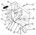 Joystick Brake Action Parts Left Side Diagram and Parts List for Z160T 82149 Snapper Lawn Tractor