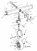 Wide-Stance Caster Assembly Diagram and Parts List for EZF2101DKU  Snapper Lawn Tractor