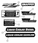 Decals (Part 1) Diagram and Parts List for EZF2101DKU  Snapper Lawn Tractor