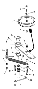 Spring Loaded Idler Assemblies Diagram and Parts List for ZF2200K  Snapper Lawn Tractor