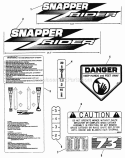 Decals (Part I) Diagram and Parts List for ZF2200K  Snapper Lawn Tractor