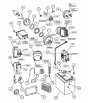 Electrical Components (Except Wiring) Diagram and Parts List for ZF2501KH  Snapper Lawn Tractor