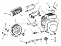 Engine Sub-Assembly Diagram and Parts List for ZF2501KH  Snapper Lawn Tractor