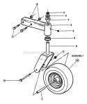73 Deck Front Caster Assembly Diagram and Parts List for ZF2501KH  Snapper Lawn Tractor