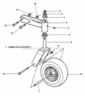 Front Caster Assembly Diagram and Parts List for ZF7301M  Snapper Lawn Tractor