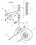 Rear Caster Assembly Diagram and Parts List for ZF7301M  Snapper Lawn Tractor