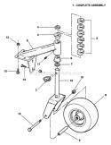 Rear Caster Assembly Diagram and Parts List for ZF7302M  Snapper Lawn Tractor