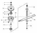 Spindle Group Diagram and Parts List for ZF7302M  Snapper Lawn Tractor