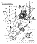 Tandem Hydro Transaxle Assembly Diagram and Parts List for ZM2500KH  Snapper Lawn Tractor