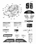 Decals Diagram and Parts List for ZT2752  Snapper Lawn Tractor
