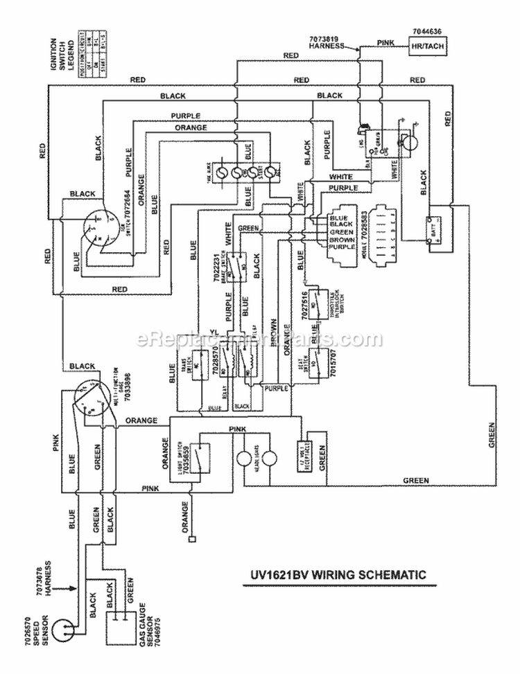Page AB Diagram and Parts List for UV1621BV 7085668 Snapper Lawn Tractor