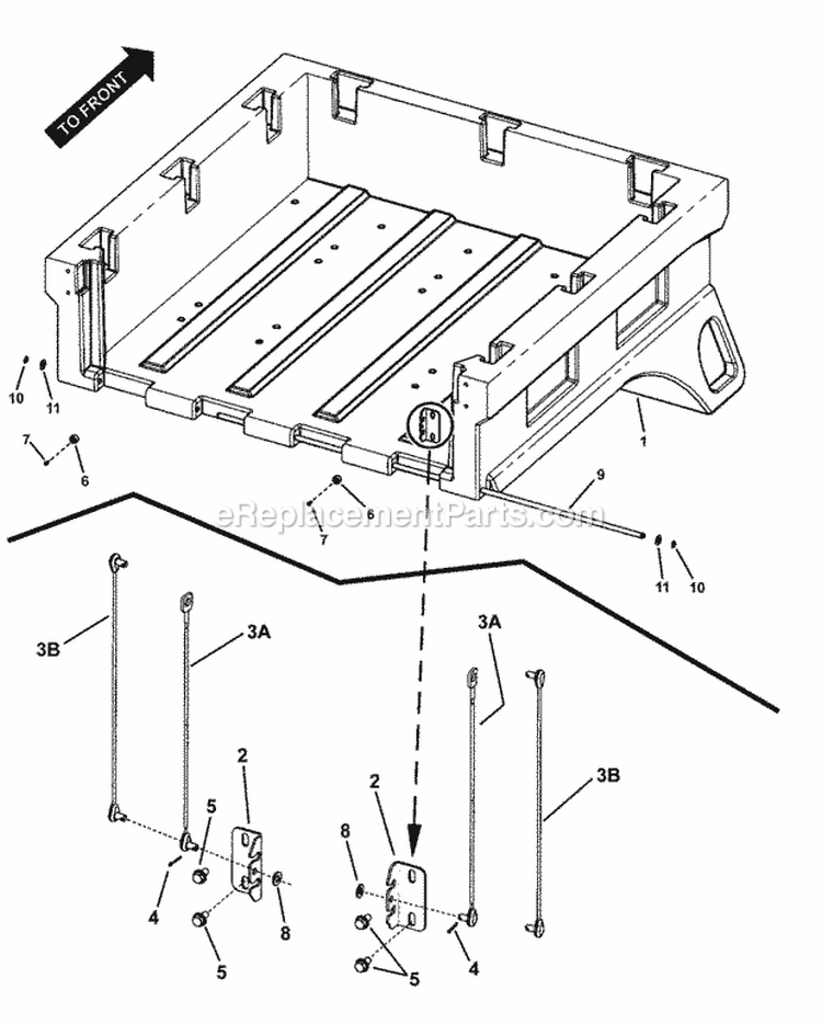 Bed Assembly (Dump Bed) Diagram and Parts List for UVGT1621BV 7085903 Snapper Lawn Tractor