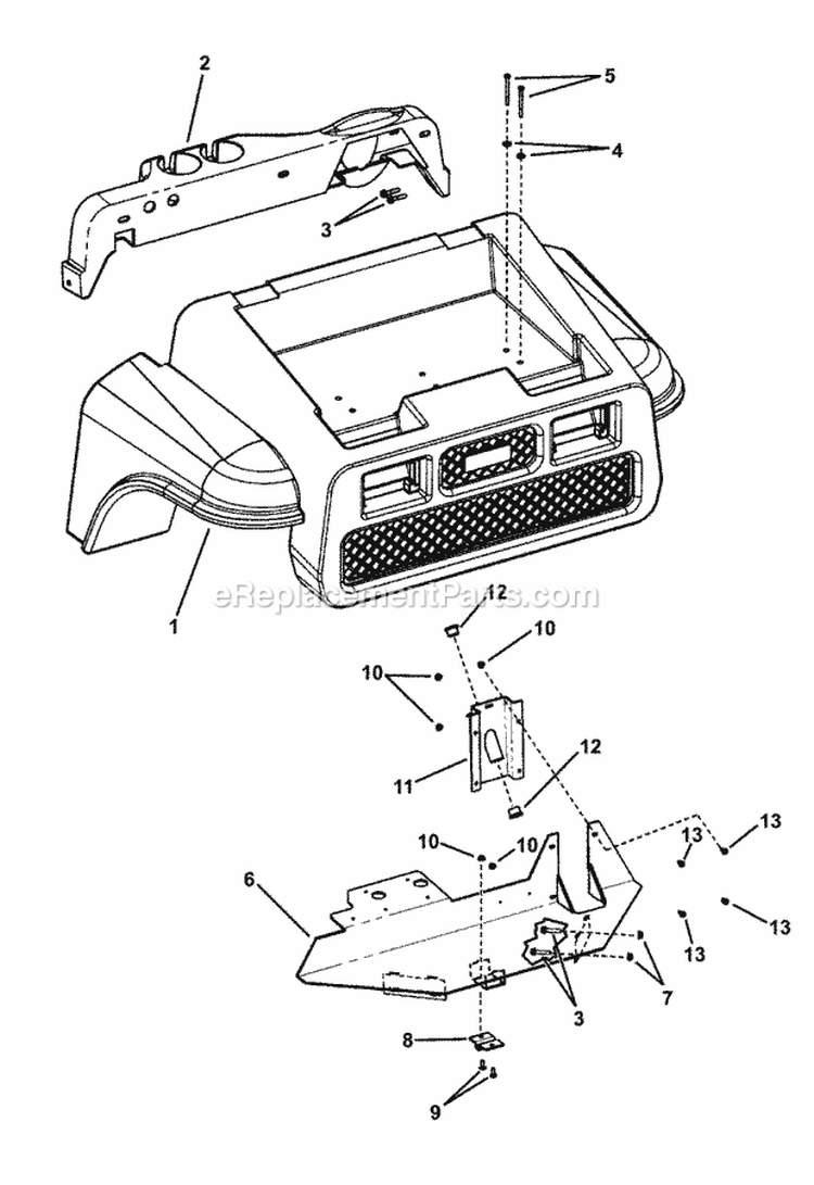 Front Clip Group (Dash) Diagram and Parts List for UVGT1621BV 7085903 Snapper Lawn Tractor