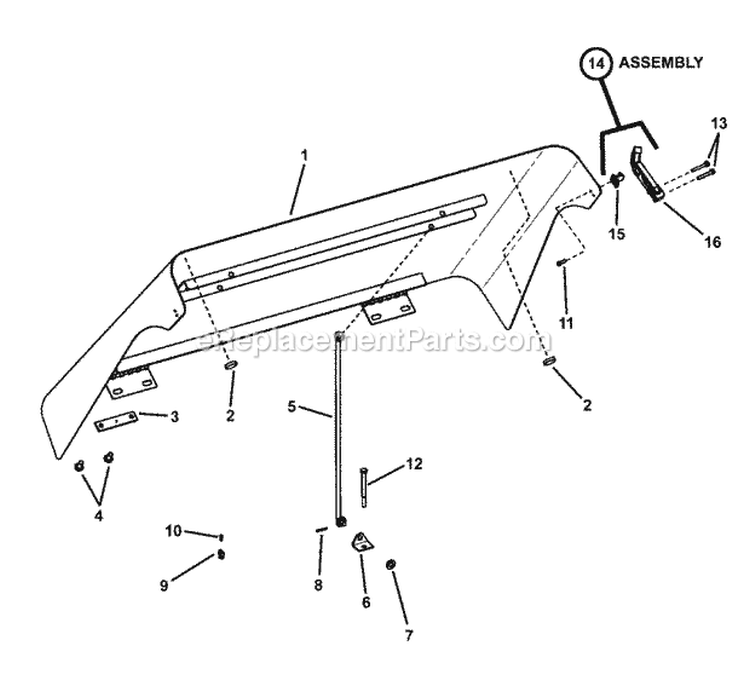 Hood Group Diagram and Parts List for UVGT1621BV 7085903 Snapper Lawn Tractor
