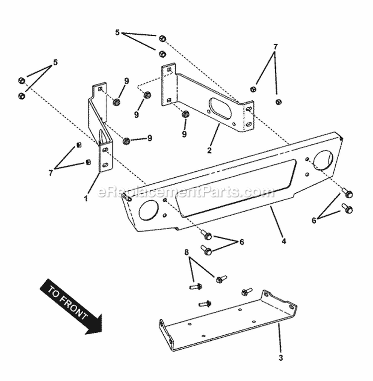 Bumper Group (Early Production) Diagram and Parts List for UVGT1621BV 7085903 Snapper Lawn Tractor