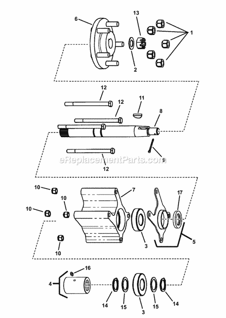 Cvt Axle Group Diagram and Parts List for UVGT1621BV 7085903 Snapper Lawn Tractor