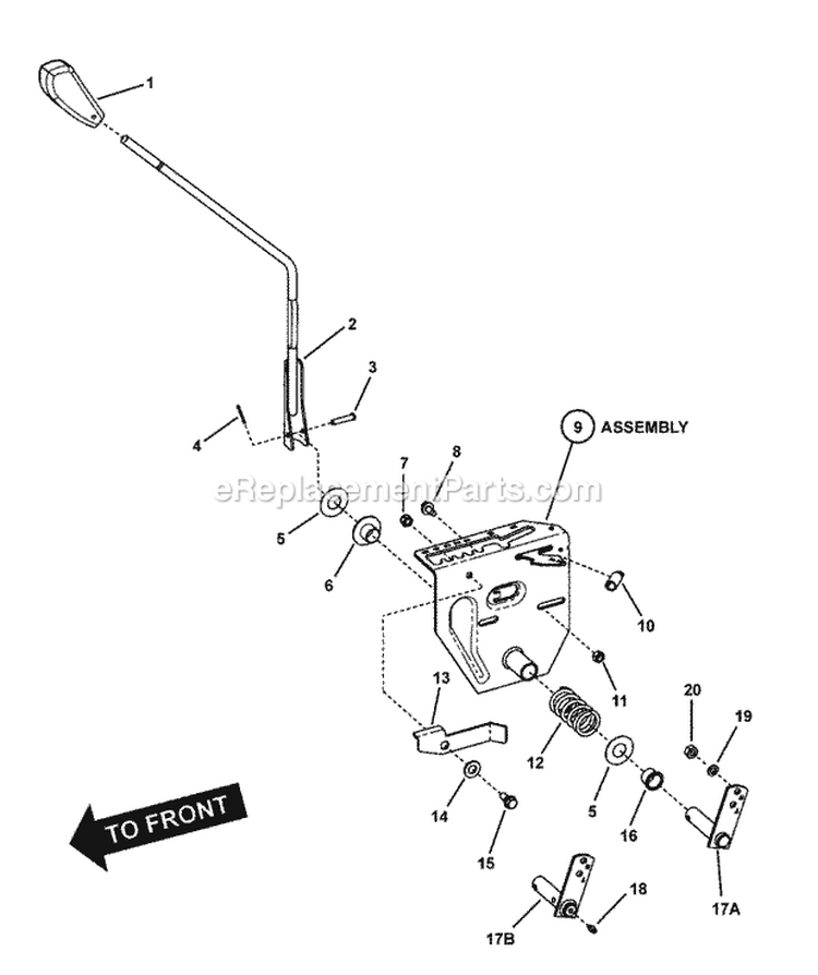 Gear Shifter Assembly Diagram and Parts List for 281323BVE 84876 Snapper Lawn Tractor