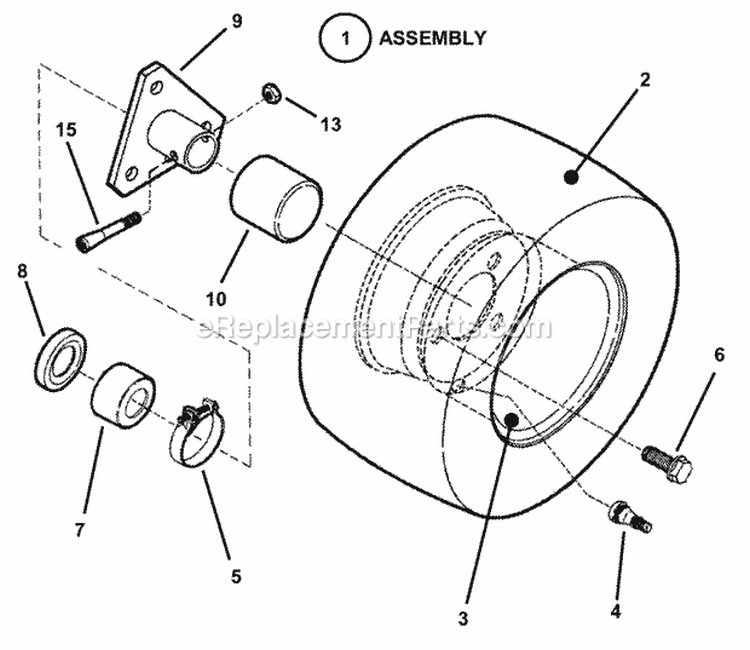 Wheels - Rear (Right Hand) Diagram and Parts List for 301022BE 84701 Snapper Lawn Tractor