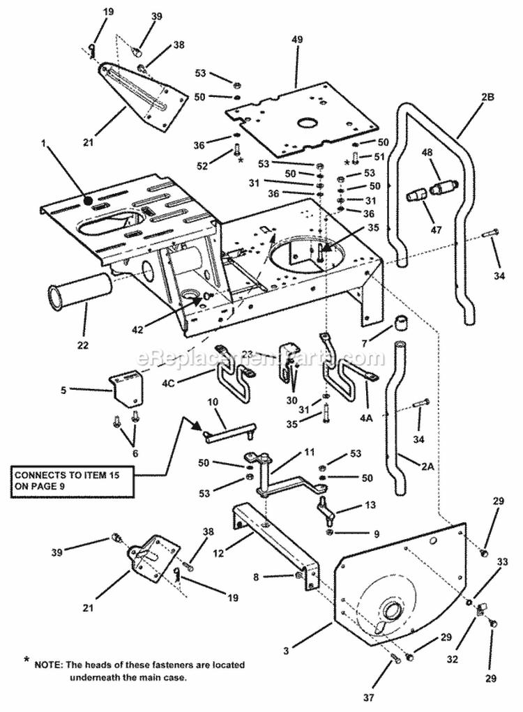 Main Case (Part 1) Diagram and Parts List for 301022BE 84701 Snapper Lawn Tractor