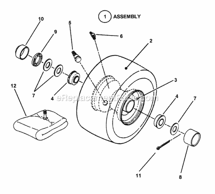 Wheels - Front Diagram and Parts List for 301022BE 84701 Snapper Lawn Tractor