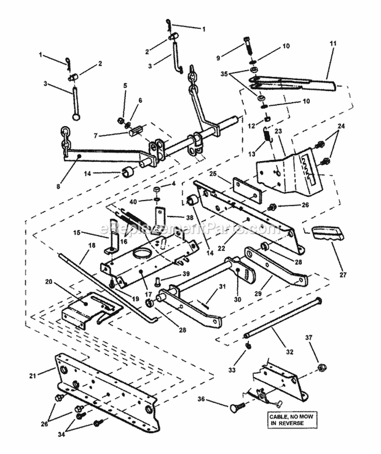 Rails Lift Arms  Cam Lift Diagram and Parts List for 3013523BVE 7085625 Snapper Lawn Tractor