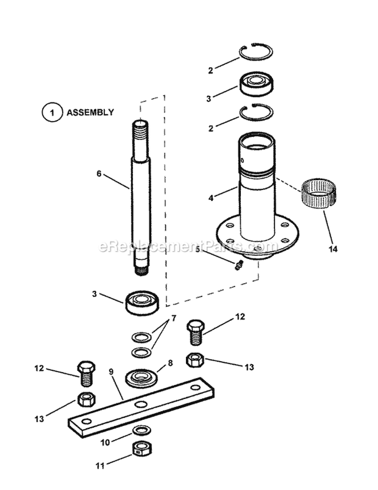 Spindle Diagram and Parts List for 3013523BVE 7085625 Snapper Lawn Tractor