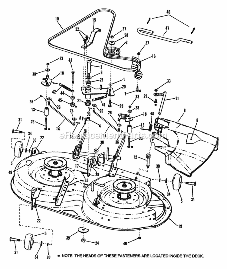 38 Cutting Deck Belts Brakes Diagram and Parts List for LT145H38GBV 84592 Snapper Lawn Tractor