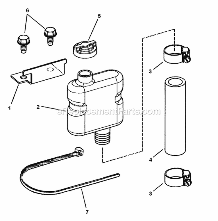 Hydro Reservoir Assembly Diagram and Parts List for LT145H38GBV 84592 Snapper Lawn Tractor