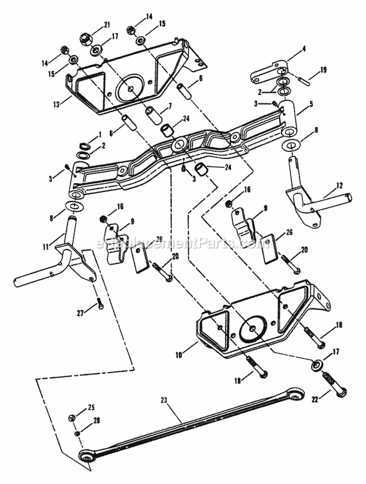 Cast Front Axle Diagram and Parts List for LT145H38GBV 84592 Snapper Lawn Tractor