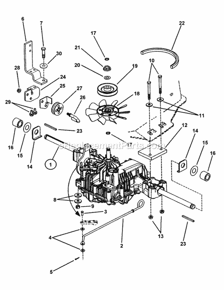 Transmission Group (Hydro Drive) Diagram and Parts List for LT145H38HBV  Snapper Lawn Tractor